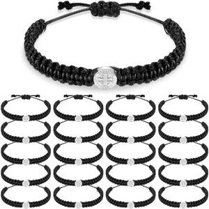 20 Pcs Catholic Bracelet Saints Benedict Medal Bracelet Adjustable